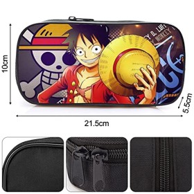 One Piece Trousse à Crayons, One Piece Sac de Papeterie Trousse à Crayons Imprimée 3D Sac a Crayons Pencil Case Étui à Crayon