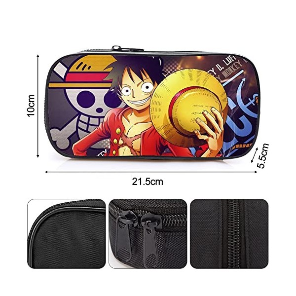 One Piece Trousse à Crayons, One Piece Sac de Papeterie Trousse à Crayons Imprimée 3D Sac a Crayons Pencil Case Étui à Crayon