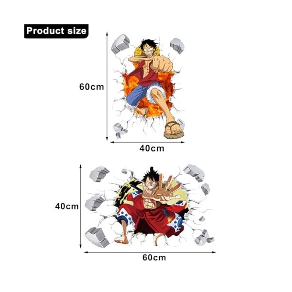 Stickers Muraux Luffy, Luffy Stickers Muraux,Luffy Sticker, Garçon Et Fille Chambre denfant Salon Cuisine Autocollants Murau