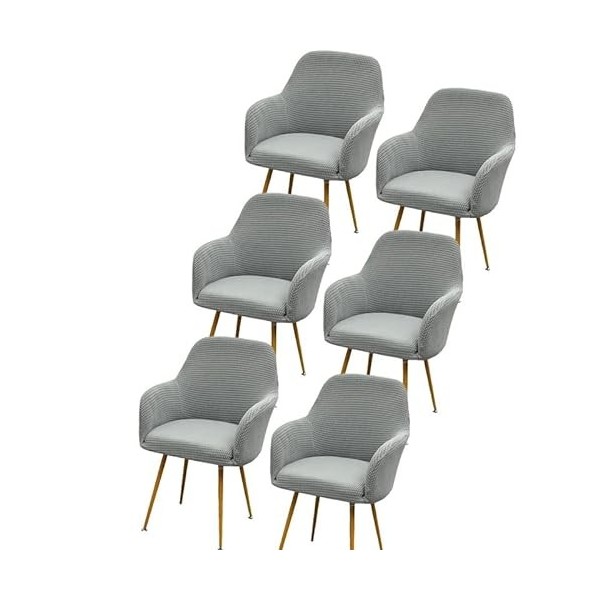 Housse de Chaise avec Accoudoirs Extensible 1/2/4/6 Housse Chaises De Dossier Bureau Fauteuil Jacquard Couverture De Chaise D