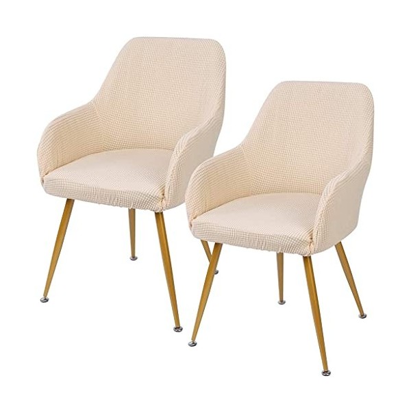 Housse de Chaise avec Accoudoirs Extensible 1/2/4/6 Housse Chaises De Dossier Bureau Fauteuil Jacquard Couverture De Chaise D