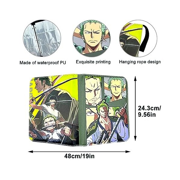 IOSCDH One-Piece Classeur pour Cartes à Collectionner, Classeur Carte Sauron, Peut Contenir 240 Cartes avec 30 Pochettes, Alb