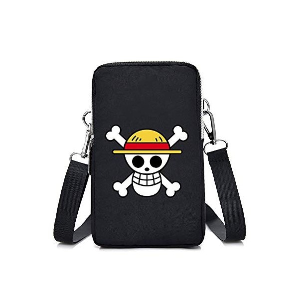 Anime One Piece Porte Monnaie Téléphone Portable Fermeture Éclair Porte-Monnaie Portefeuille Sac À Bandoulière en Mini Pochet