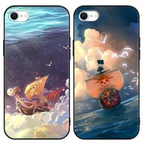 2 Pièces Coque pour iPhone 7/iPhone 8/iPhone SE 2022/2020 4.7 Pouce, Anime One Piece Thousand Sunny Manga Dessin Animé Motif 