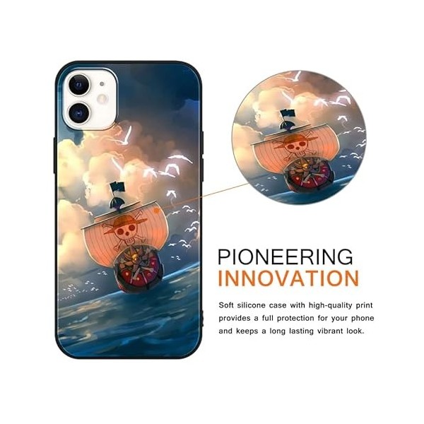 2 Pièces Coque pour iPhone 7/iPhone 8/iPhone SE 2022/2020 4.7 Pouce, Anime One Piece Thousand Sunny Manga Dessin Animé Motif 