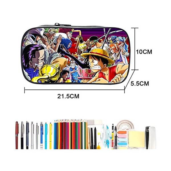 One Piece Trousse Crayons FISAPBXC Anime One Piece Stationery Box étui à crayons dessin animé Multifonctionnel Fournitures Pa
