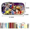 One Piece Trousse Crayons FISAPBXC Anime One Piece Stationery Box étui à crayons dessin animé Multifonctionnel Fournitures Pa