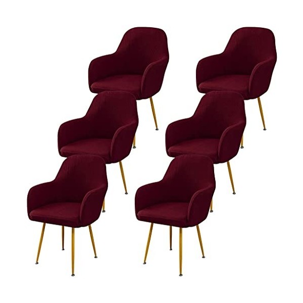 Housse de Chaise avec Accoudoirs Extensible 1/2/4/6 Housse Chaises De Dossier Bureau Fauteuil Jacquard Couverture De Chaise D