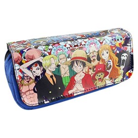 One Piece Trousse Crayons One Piece Enfant Anime Sac Papeterie Trousse à Crayon Étudiants Étui à Crayons Grande capacité Étui