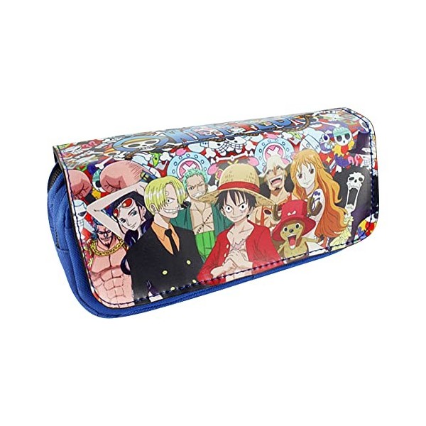 One Piece Trousse Crayons One Piece Enfant Anime Sac Papeterie Trousse à Crayon Étudiants Étui à Crayons Grande capacité Étui
