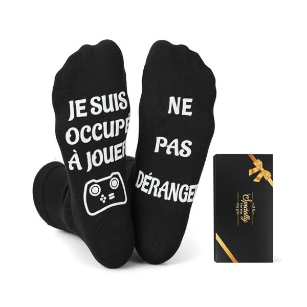 Sunia Chaussette Homme Humour,Chaussettes Antidérapantes pour hommes,Idee Cadeau Anniversaire Homme Noel Fête des Pères,Cadea