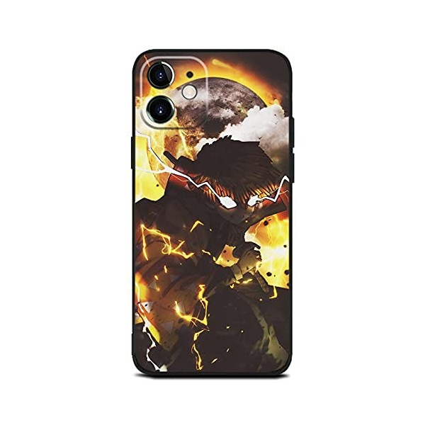 Zenitsu Agatsuma Demon Slayer Kimetsu no Yaiba Anime japonais Manga Coque anti-chute Compatible avec iPhone 7/8/SE 2020