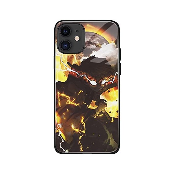 Zenitsu Agatsuma Demon Slayer Kimetsu no Yaiba Anime japonais Manga Coque anti-chute Compatible avec iPhone 7/8/SE 2020