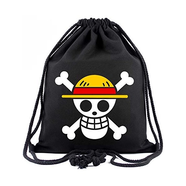 Roffatide Anime One Piece Luffy Chapeau De Paille Pirates Sac À Tiroir Imprimé Sac De Sport Sac À Dos Toile Drawsting Sac À D