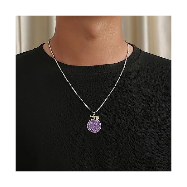 JOHLCR Anime ONE PIECE Collier En Alliage Personnages De Dessins Pendentif Fruit Du Démon Accessoires Dhabillage De Fête De 