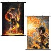 OBLRXM O-ne Piece Portgas·D· Ace Poster Imprimé sur Tissu, 2 PCS Anime Wall Scroll Manga Japonais Décoration Décoration de Ch