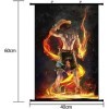 OBLRXM O-ne Piece Portgas·D· Ace Poster Imprimé sur Tissu, 2 PCS Anime Wall Scroll Manga Japonais Décoration Décoration de Ch