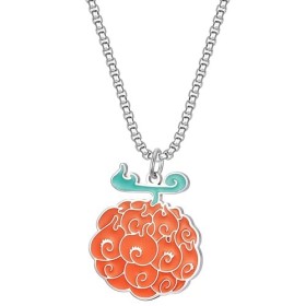 JOHLCR Anime ONE PIECE Collier En Alliage Devil Fruit Pendentif Accessoires Flame-Flame Fruit De Personnage Danime Mode Légè
