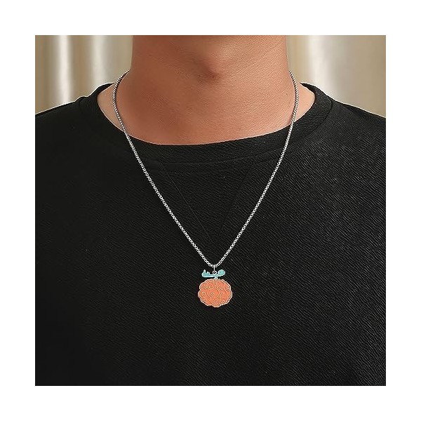JOHLCR Anime ONE PIECE Collier En Alliage Devil Fruit Pendentif Accessoires Flame-Flame Fruit De Personnage Danime Mode Légè