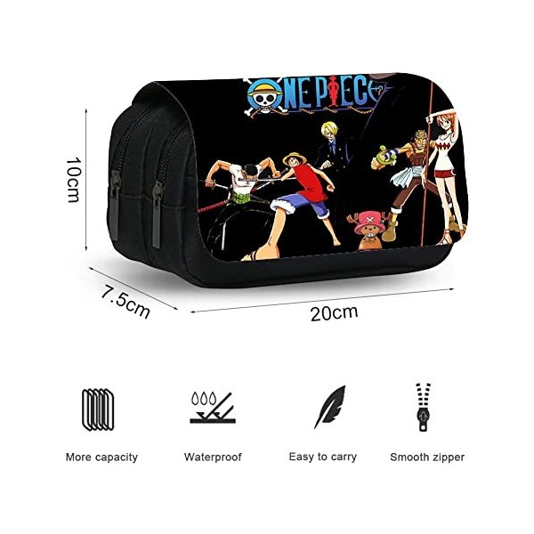 One Piece Étui à Crayons,One Piece Trousse Scolaire,One Piece Trousse à Crayons, Trousse de Crayon Multifonction,Trousse Scol