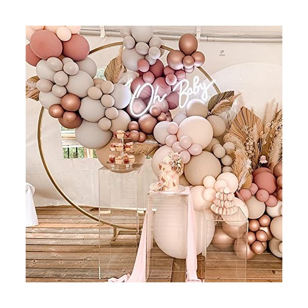 Kit Arche Ballon Or Rose, 101pcs Arche Ballon Anniversaire Rose Doré Blanc, Guirlande Ballon Rose Gold pour Fête Anniversaire