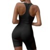 Combinaisons Courte sans Manches pour Femme Sexy Une Pièce Moulante Combishort Débardeur dÉté Barboteuses pour Entraînement 
