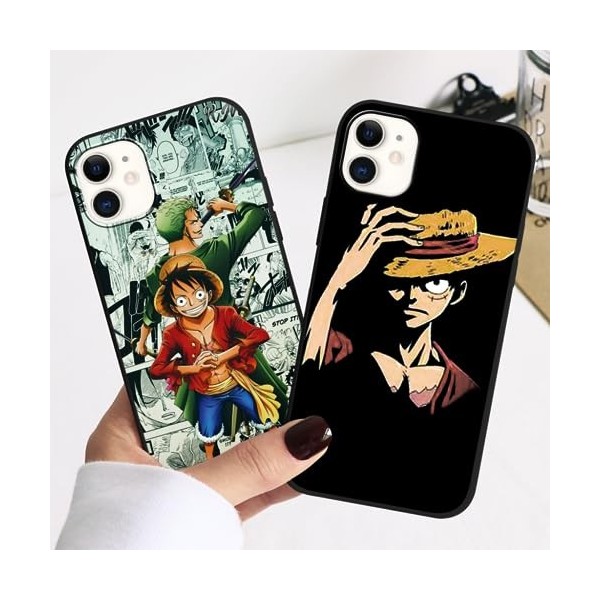 2 Pièces Coque pour Xiaomi Redmi 12C 4G/Redmi 11A 4G 6.71, Case Anime Luffy Gear 5 Nika Zoro Manga Design Motif Protection 