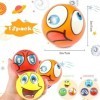 12 pièces Balle Anti-Stress,Emoji Boule Antistress,Boules à Presser pour se détendre,Les Exercices de la Main,se décompresser