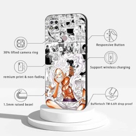 2 Pièces Coque pour Xiaomi Redmi 9C 4G /9C NFC/10A 6.53, Animé One Piece Luffy Gear 5 Nika Zoro Sun God avec Protection Cam