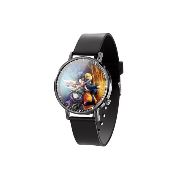GuoqiaikSTO Naruto Series, Anime,Étanche Analogique Quartz Bracelet en Cuir Montre Mode Montre Unisexe Garçon Fille Cadeau.
