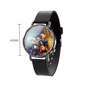 GuoqiaikSTO Naruto Series, Anime,Étanche Analogique Quartz Bracelet en Cuir Montre Mode Montre Unisexe Garçon Fille Cadeau.
