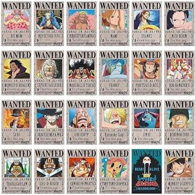 Poster One Piece Wanted, Anime Poster Affiche One Piece Wanted Poster Manga Nouvelle édition Papier Kraft - 24 affiches 28,5