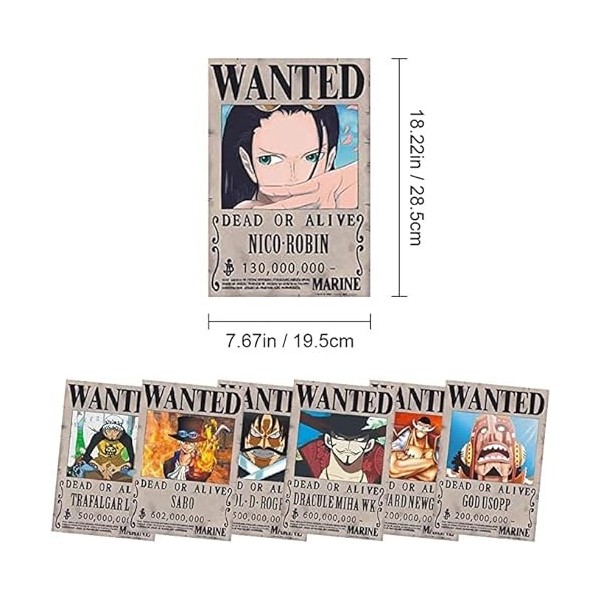 Poster One Piece Wanted, Anime Poster Affiche One Piece Wanted Poster Manga Nouvelle édition Papier Kraft - 24 affiches 28,5