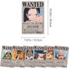 Poster One Piece Wanted, Anime Poster Affiche One Piece Wanted Poster Manga Nouvelle édition Papier Kraft - 24 affiches 28,5