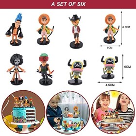 Newtic One-Pieces Décoration Anniversaire, Ensemble de Mini Figurines, Décorations De Gâteaux De Personnages DAnime,Ballons,