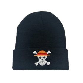 PQKL-party One Piece Bonnet Tricoté, Beanie Unisexe, One Piece Chaud Bonnet Tricoté, Chapeau One Piece Accessoire Ski Broderi