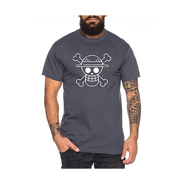 Logobruch Zoro One Manga T-Shirt Luffy pour Homme Anime Piece, Größe2:Small, Farbe2:Rouge