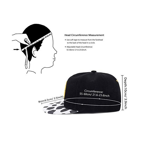 Roffatide Anime One Piece Trafalgar Law Casquette de Baseball Hommes Réglable Chapeau en Coton Brodé avec Motif de Vache Noir