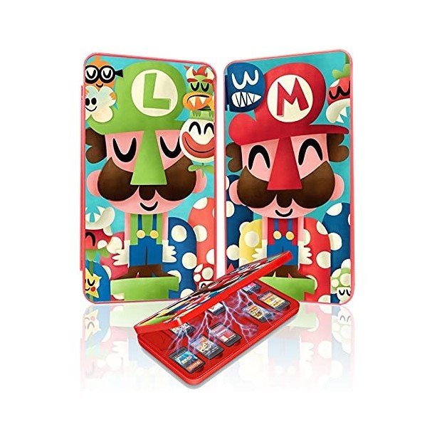 iQiin Étui pour Carte de Switch, Stockage Jeu Nintendo Nouvel Etui Protection Mince Portable 3D Dynamic Vision, 24 Cartes TF 