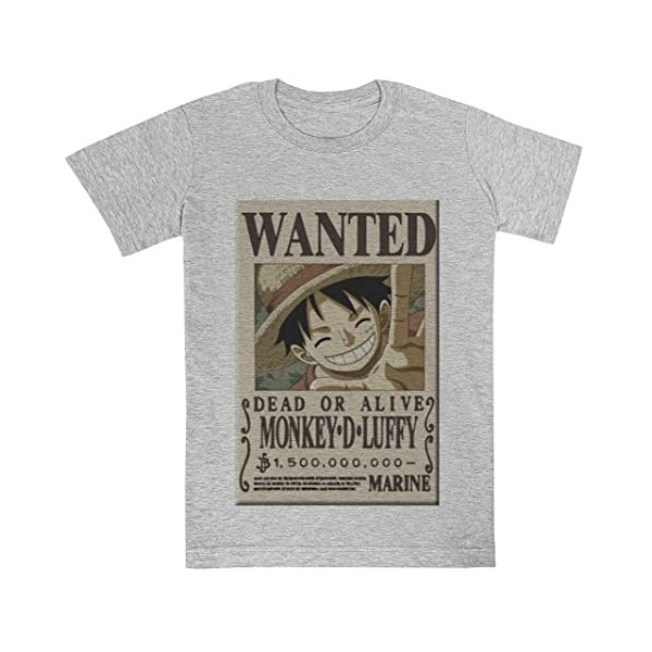 One Piece Luffy Wanted T-Shirt Blanc À Manches Courtes Kids Tee