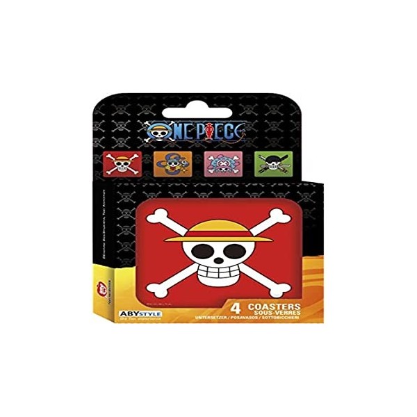 Abystyle Marvel One Piece Lot de 4 Dessous-de-Verre pour Adulte Motif tête de Mort