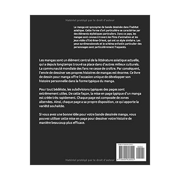 Livre de Dessin de Manga: 150 pages vierges avec des mises en page changeantes Le carnet de croquis / carnet de notes pour le