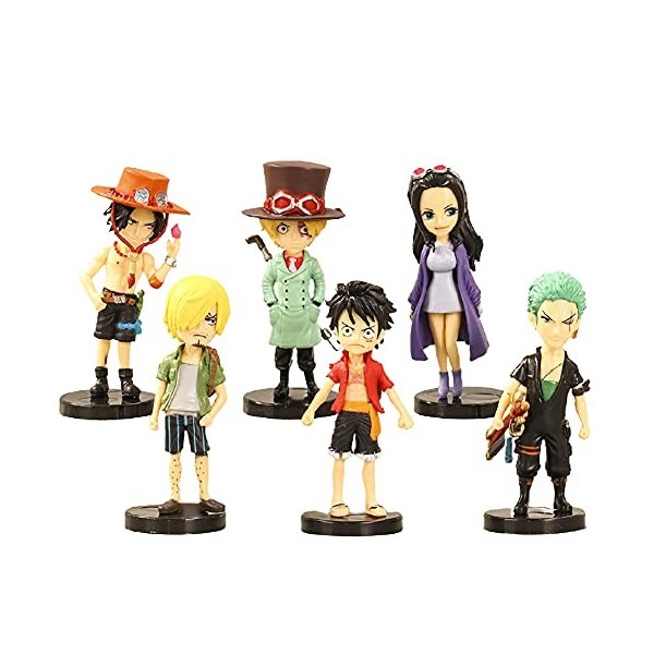One Doll Figurines, 6PCS One Figurine PVC Personnages Danime Gâteau Toppers Mini Luffy Personnages Figure Pour Fêtes à Thème