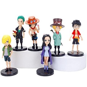 One Doll Figurines, 6PCS One Figurine PVC Personnages Danime Gâteau Toppers Mini Luffy Personnages Figure Pour Fêtes à Thème