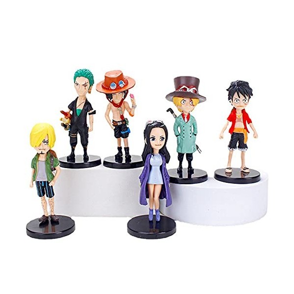 One Doll Figurines, 6PCS One Figurine PVC Personnages Danime Gâteau Toppers Mini Luffy Personnages Figure Pour Fêtes à Thème