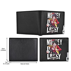 Roffatide Anime One Piece Monkey D. Luffy Chapeau De Paille Pirates Portefeuilles en Cuir Artificiel Mince Bi-Fold Portefeuil