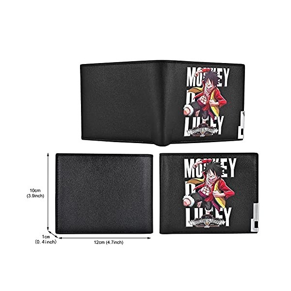 Roffatide Anime One Piece Monkey D. Luffy Chapeau De Paille Pirates Portefeuilles en Cuir Artificiel Mince Bi-Fold Portefeuil