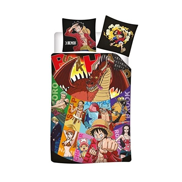Parure de Lit One Piece Punk Hazard, Housse de Couette 140x200 cm + Taie dOreiller 63x63 cm, 100% Microfibre
