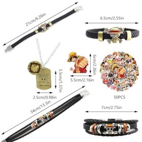 Ubephant Bracelet One Piece, One Piece Merch 53Pcs, One Piece Cadeaux, One Piece Collier, One Piece Autocollant, One Piece Bi