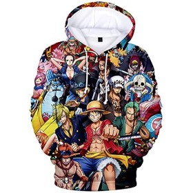 YIMIAO Enfants Impression en 3D Sweat à Capuche One Piece Pull Japonais Animé Manches Longues Hoodie Luffy Ace Pullover Garço